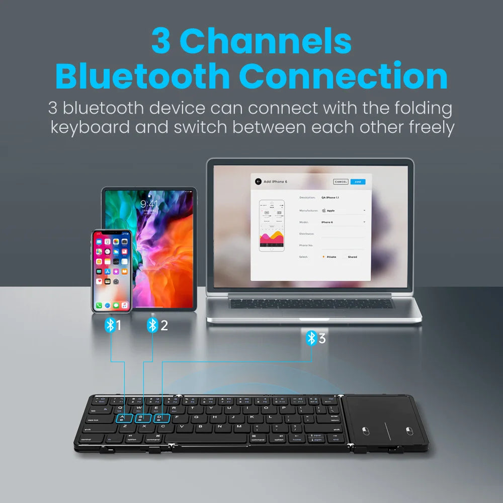 Clavier Pliable Bluetooth Rechargeable - Hébreu Coréen Russe Tablette