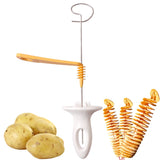 1Set Stainless Steel  Plastic Rotate Potato Slicer  Twisted Potato   Spiral Slice Cutter Creative Vegetable Tool Kitchen Gadgets