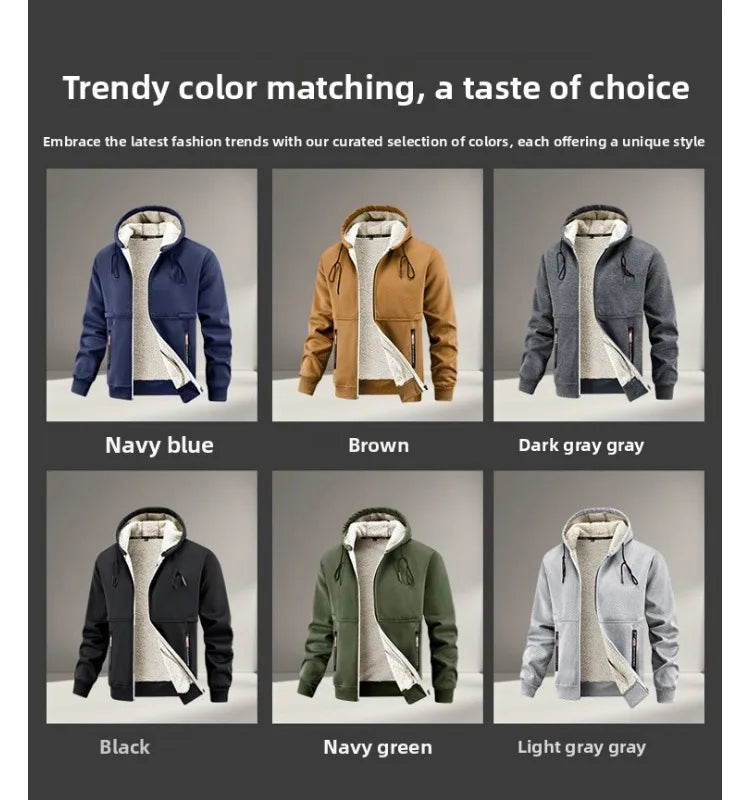 Veste homme en polaire d’agneau – Chaude et confortable