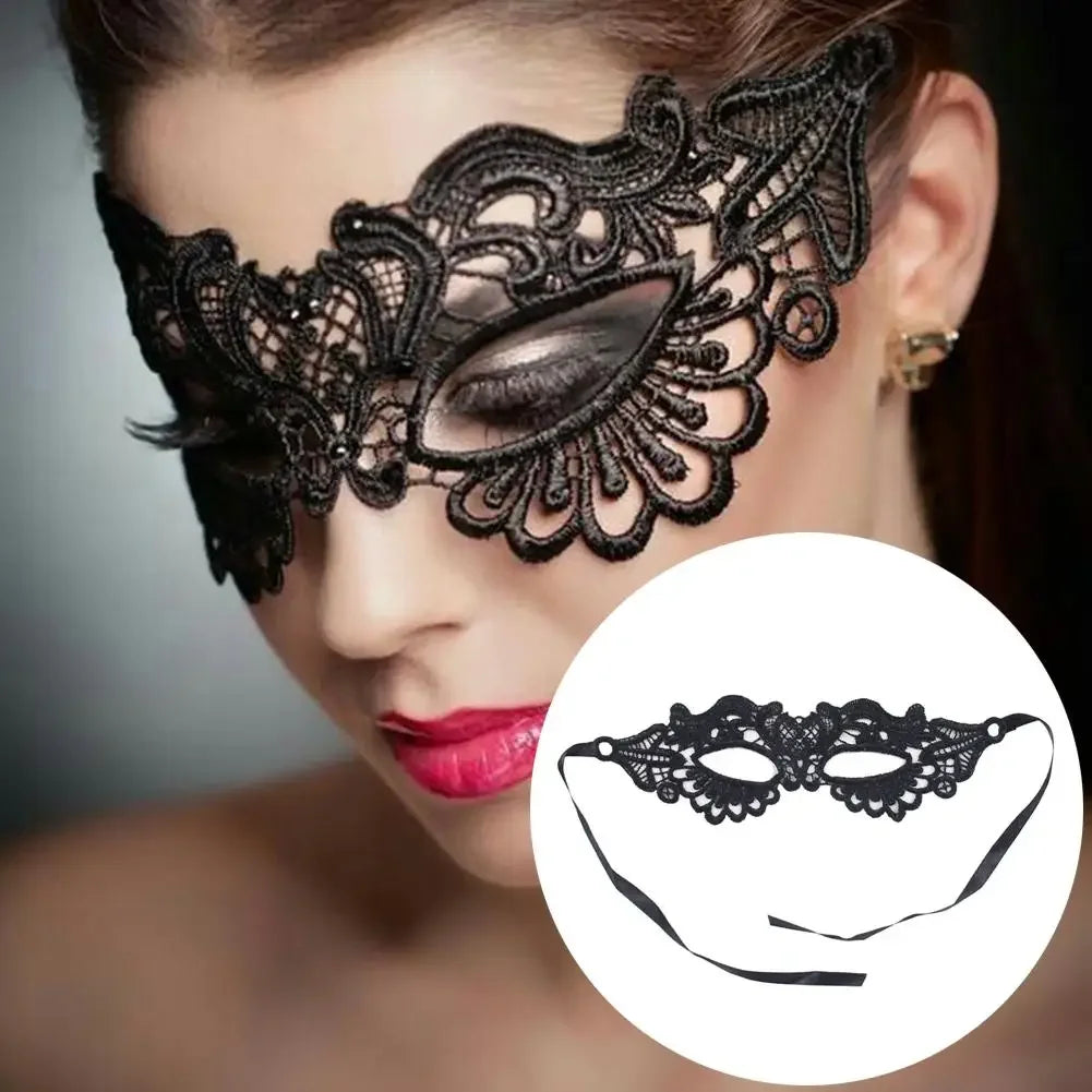 Masque Dentelle Bal Masqué Halloween - Cape Demi-Visage Femme
