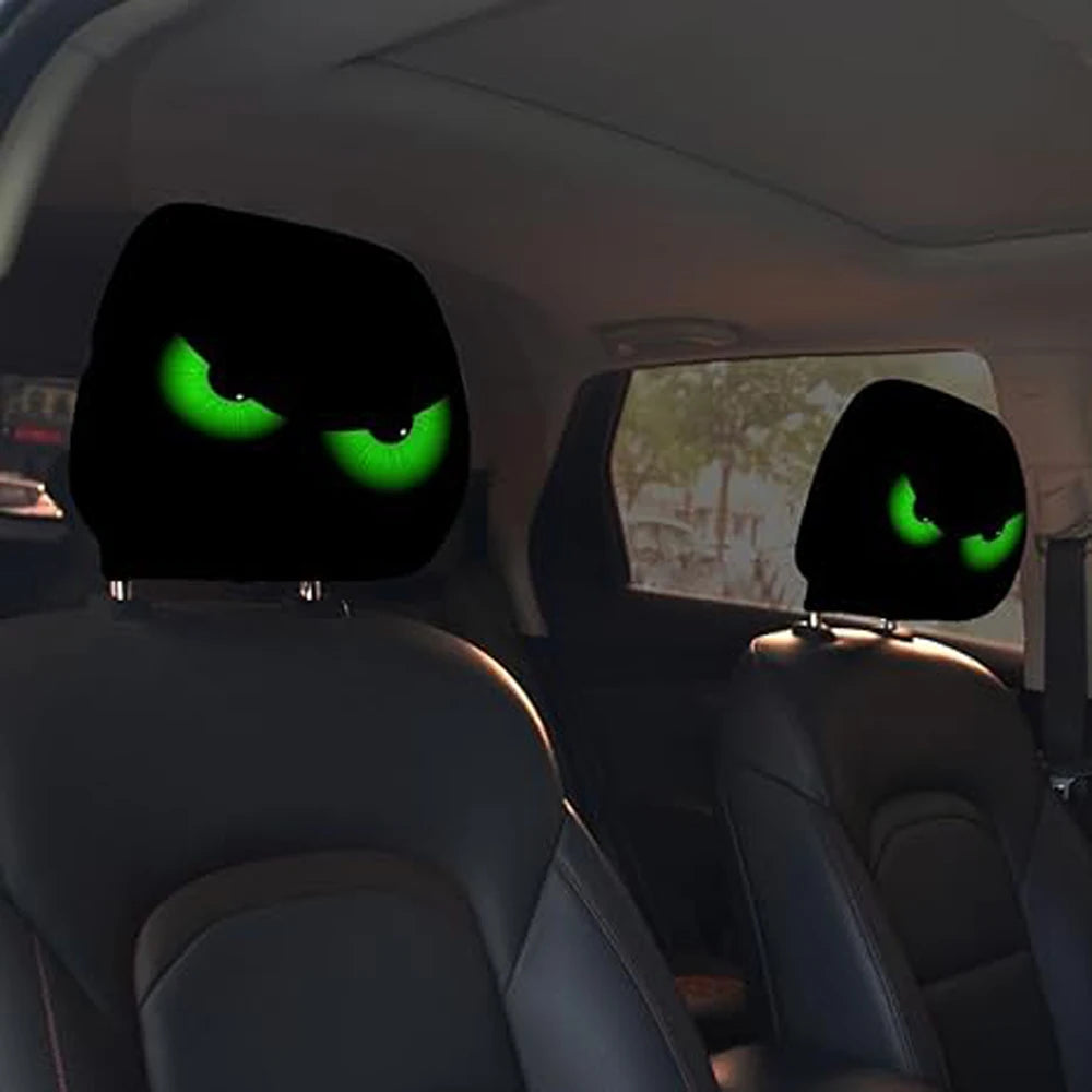 Housse Appui-Tête Voiture Yeux Rigolos - Lot 2 Halloween Noël