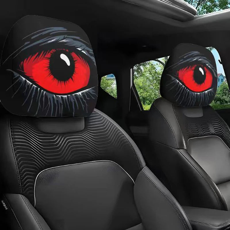 Housse Appui-Tête Voiture Yeux Rigolos - Lot 2 Halloween Noël