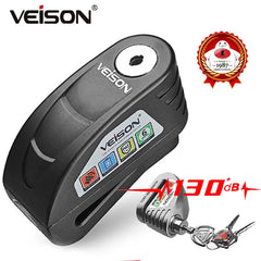 VEISON Motorcycle Alarm Lock Bike Disc Lock Warning 130DB Security Anti Theft Waterproof Brake Rotor Padlock Disc Brake Lock