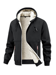 Manteau homme en polaire d’agneau – Capuche et coupe épaisse