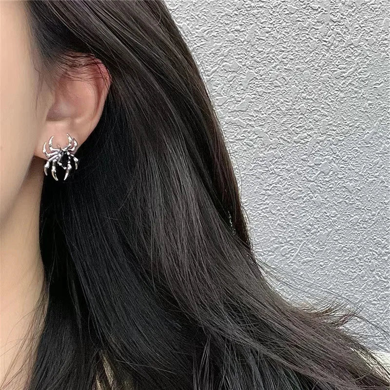 Boucles d'Oreilles Zircon Gothique - Noir Fête Halloween