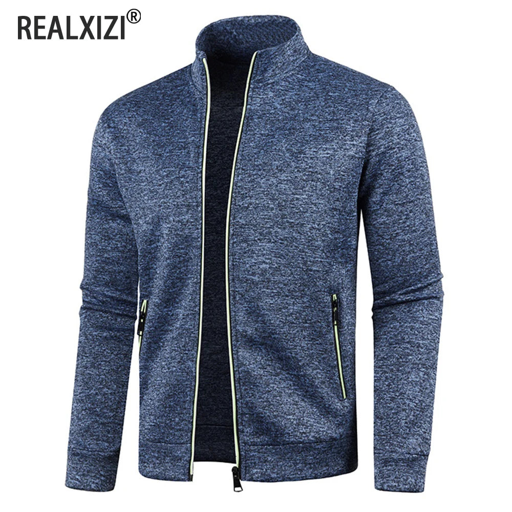 Veste zippée homme à col montant – Tailles M à 4XL