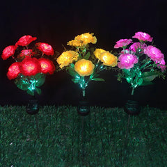 7 Heads Carnation Outdoor LED Solar Light Garden Flower Waterproof Decorative Lamp Solar Powered Yard Lawn Pathway Wedding
