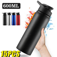 1-15 pièces Portable en acier inoxydable vélo bouteille d'eau droite boire en plein air sport voyage bouilloire bouteille d'eau en métal