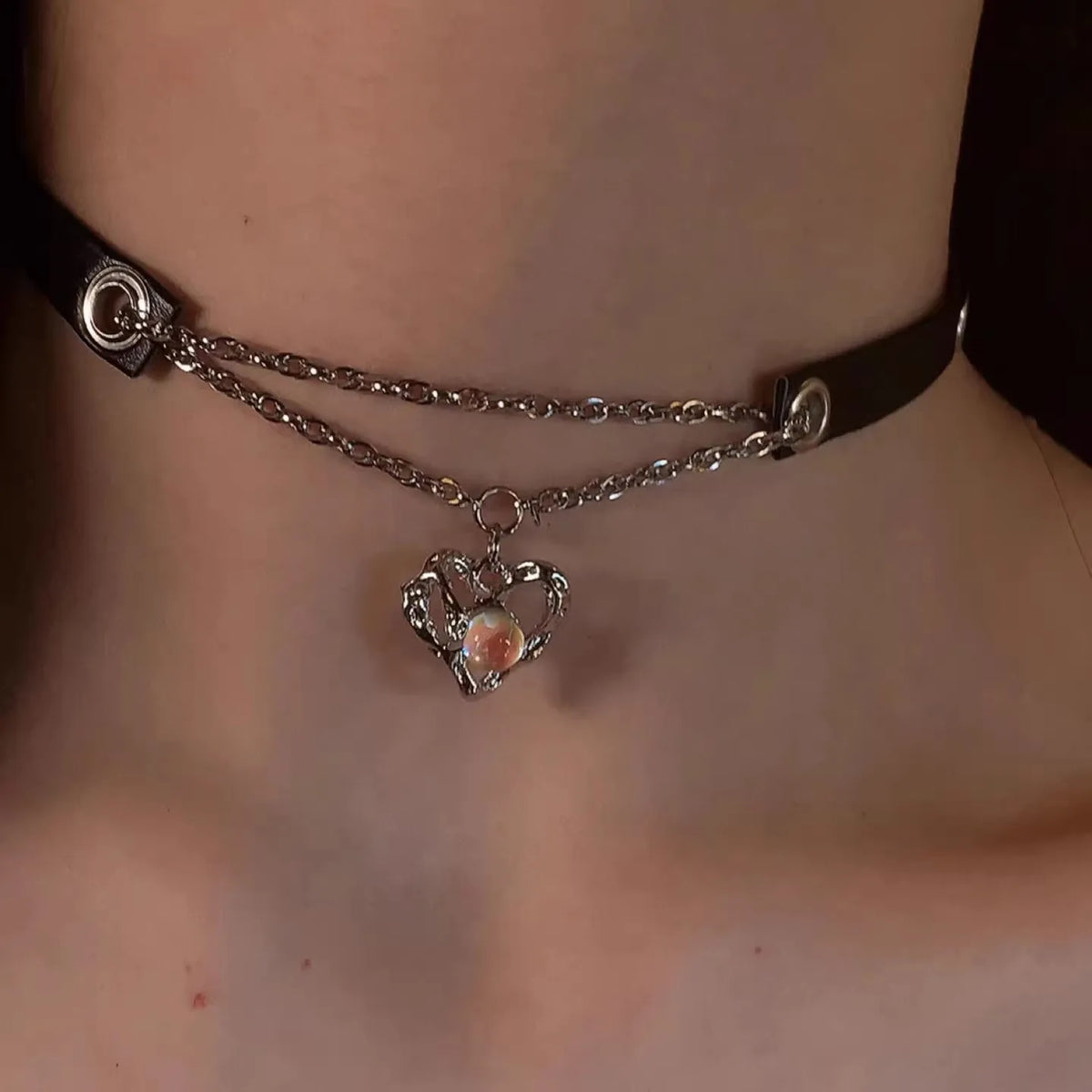 Y2K – collier ras du cou gothique en cuir pour femmes et hommes, chaîne tendance, Vintage, Halloween, bijoux, accessoires, cadeaux