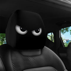 Housse pour appui-tête de voiture, 2 pièces, yeux inclinés amusants, imprimé de dessin animé, pour Halloween, noël, vacances, décoration intérieure Automobile