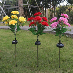 7 Heads Carnation Outdoor LED Solar Light Garden Flower Waterproof Decorative Lamp Solar Powered Yard Lawn Pathway Wedding