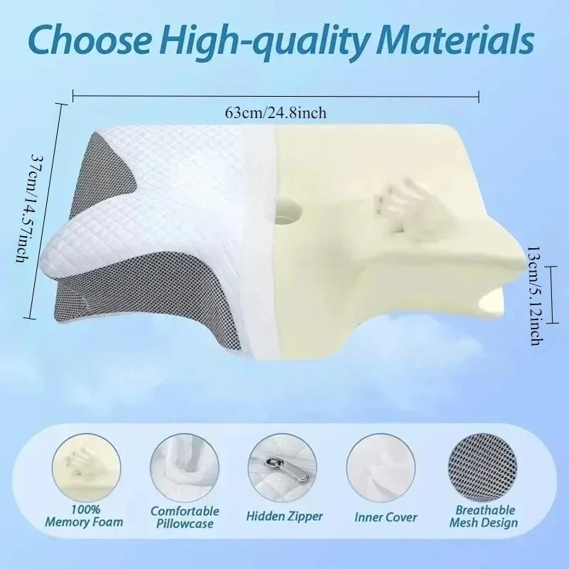Oreiller à mémoire de forme papillon, oreiller en mousse à mémoire de forme, profilé pour le sommeil, soulagement de la douleur au cou, soutien du ventre, oreiller confortable