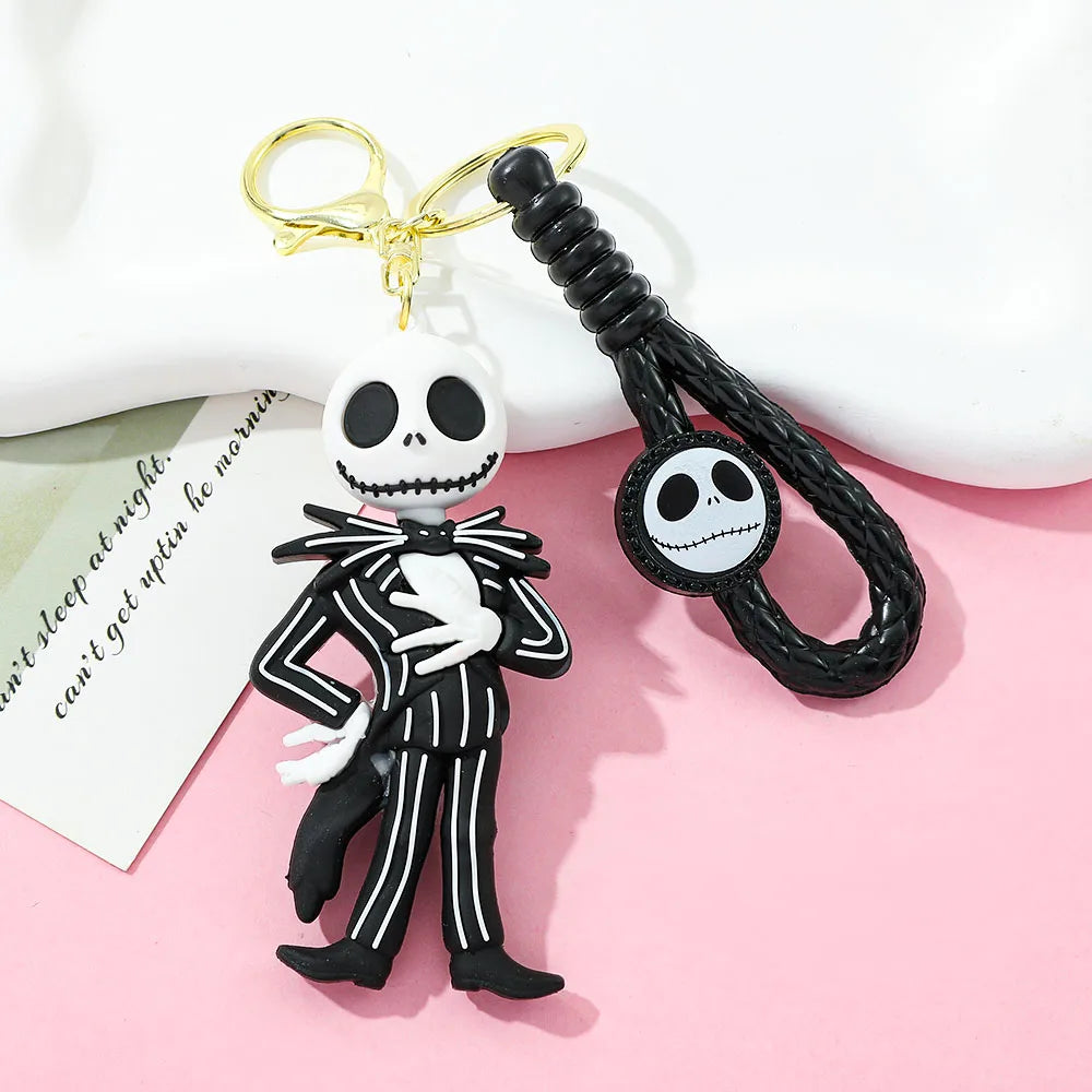 Porte-clés le cauchemar avant noël, crâne Sally Jack, film d'horreur d'halloween, bijoux, accessoires de sac à dos, porte-clés, cadeaux