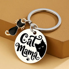 Chat maman cadeaux pour femmes anniversaire Unique chats noirs amant cadeau pour femmes filles drôle Halloween chat dame porte-clés cadeau
