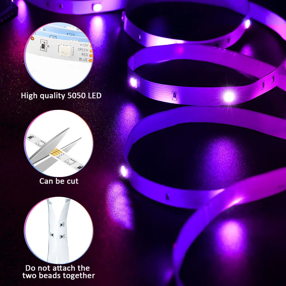 Ruban LED RGB 5050 synchronisation musique avec micro intégré