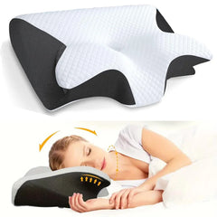 Oreiller cervical à mémoire de forme papillon, oreiller de sommeil confortable en mousse à mémoire de forme à rebond lent, oreiller orthopédique pour lit de Massage du cou