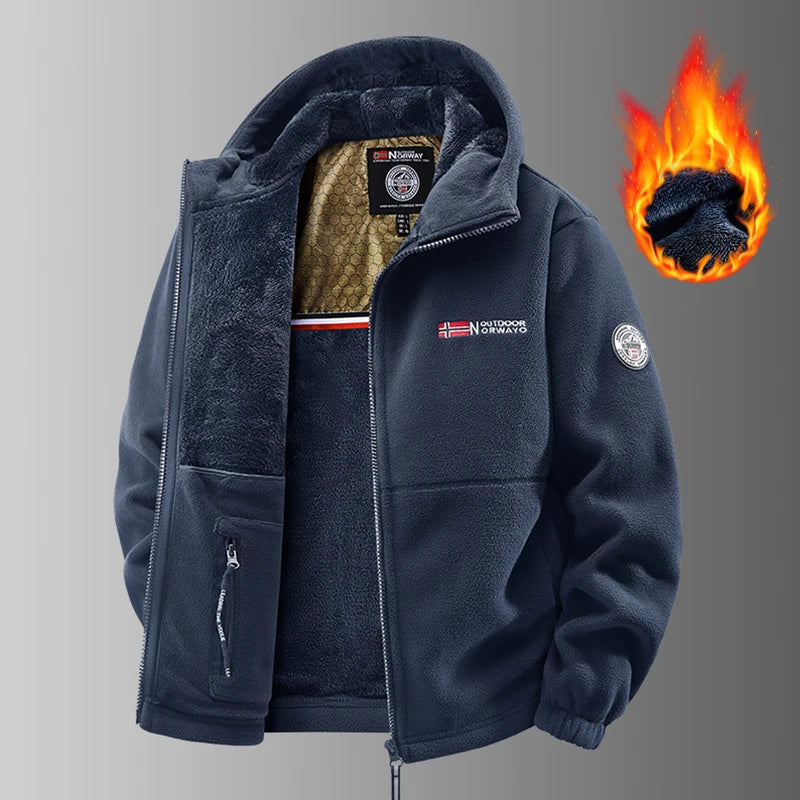 Veste chauffante polaire pour homme – Softshell tactique à capuche