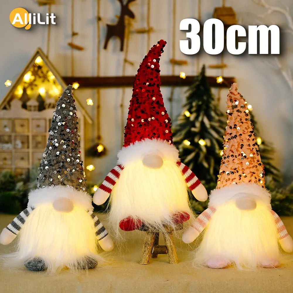 Figurine Lutin de Noël 30cm LED - Décoration Maison