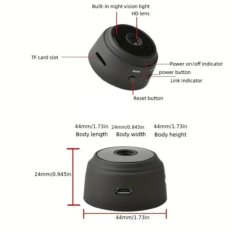 Mini Caméra Surveillance WiFi OnePlus A9 - Full HD 1080p
