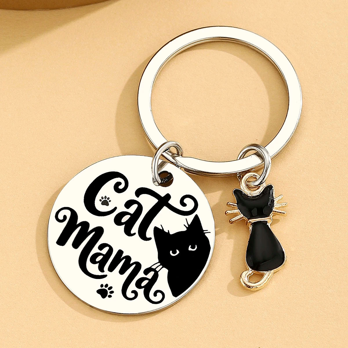 Porte-Clés Chat Noir Humour - Cadeau Anniversaire Maman Chat
