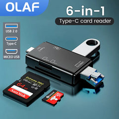 OLAF OTG SD Card Reader Flash Drive Smart Memory Card Reader Type C Cardreader Type C Adapter USB2.0 TF Card Adapter Micro