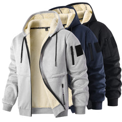 Veste polaire d’hiver pour homme – Capuche et fermeture zippée