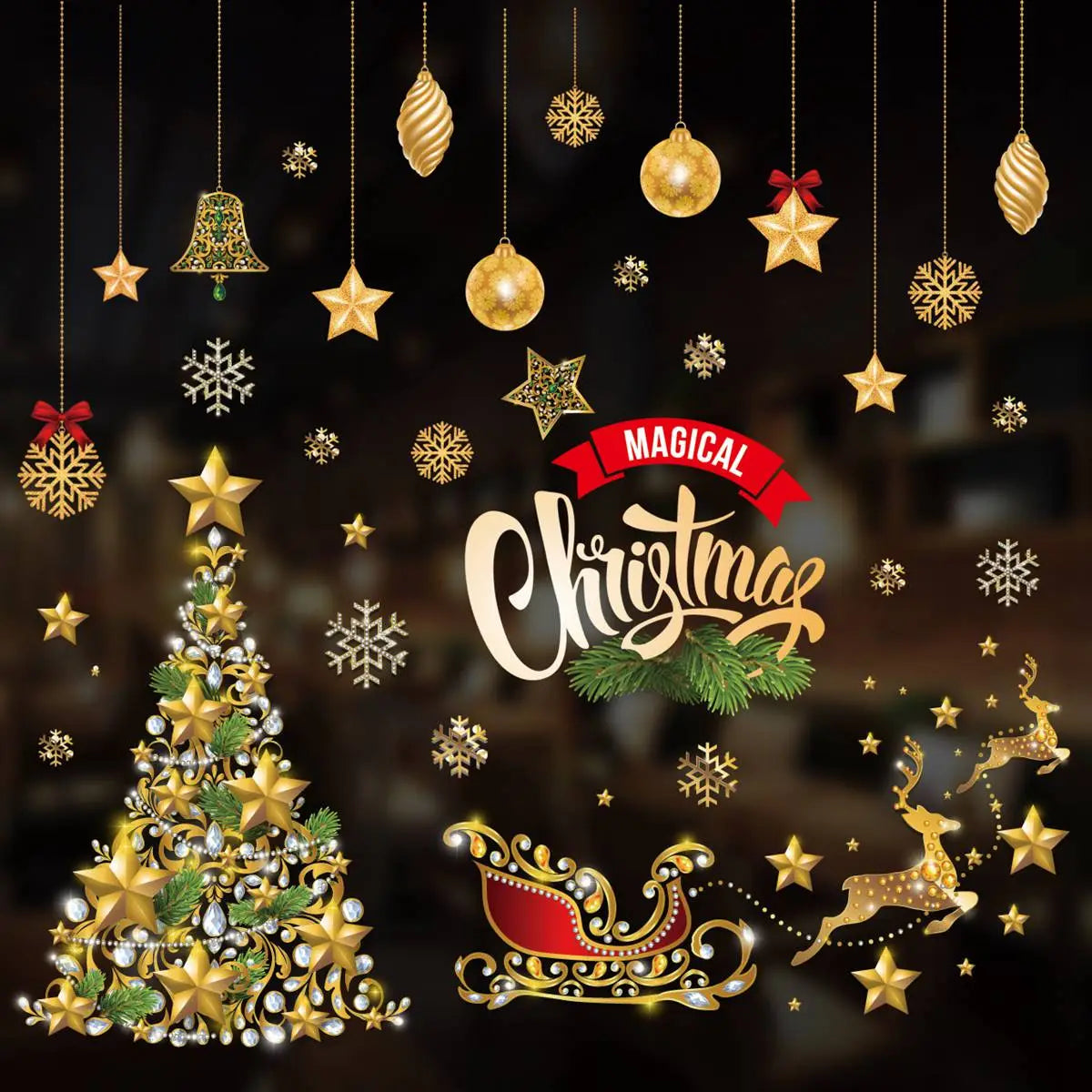 Stickers de Noël pour Fenêtres – Décoration Maison