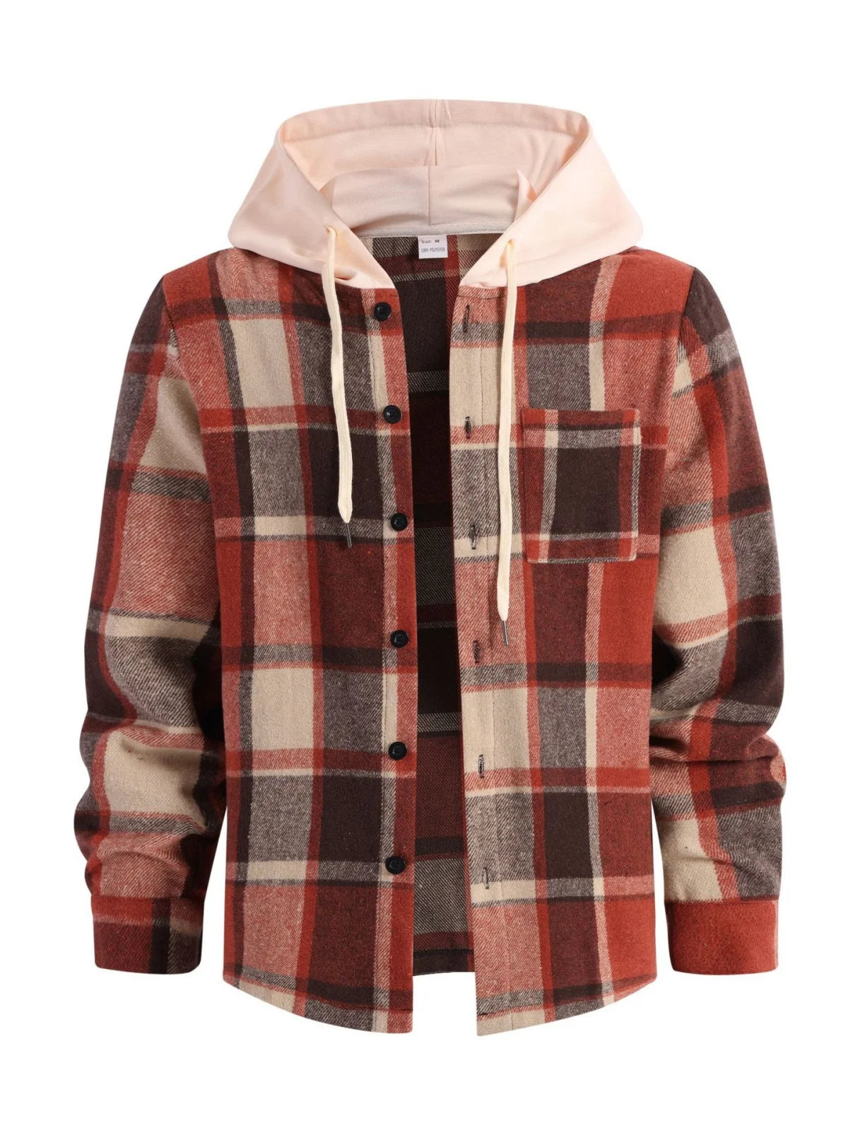 Sweat à capuche polaire homme – Motif à carreaux