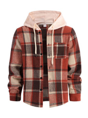 Sweat à capuche polaire homme – Motif à carreaux