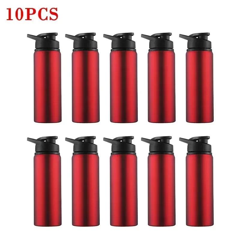 1-15 pièces Portable en acier inoxydable vélo bouteille d'eau droite boire en plein air sport voyage bouilloire bouteille d'eau en métal