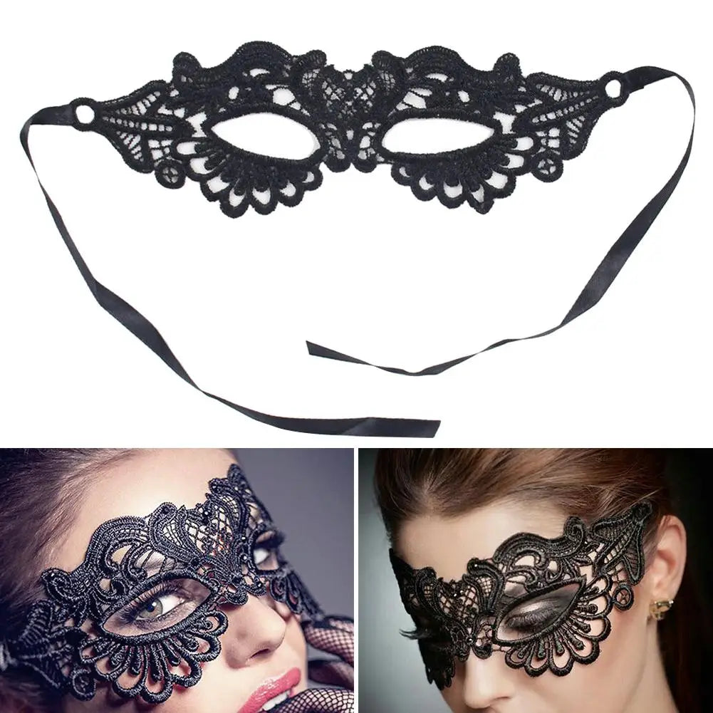 Masque Dentelle Bal Masqué Halloween - Cape Demi-Visage Femme
