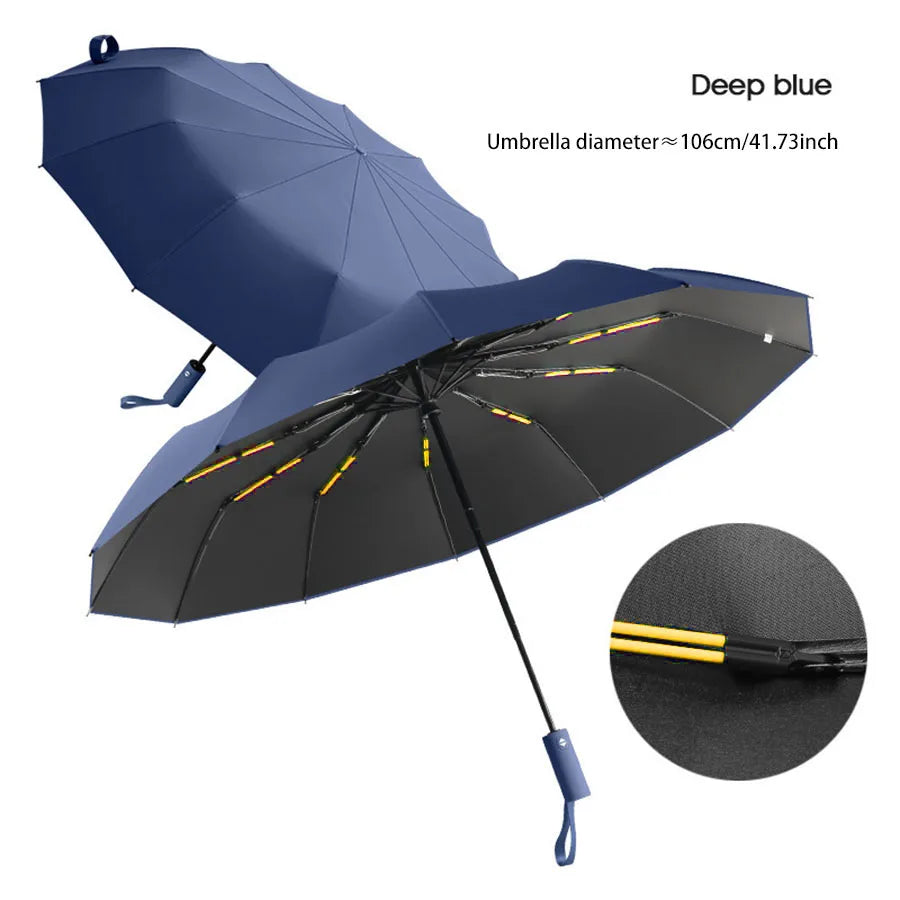 Parapluie 24 Sofia renforcé pour hommes et femmes, protection solaire anti-UV, pour le bain d'affaires, résistant au vent et durable