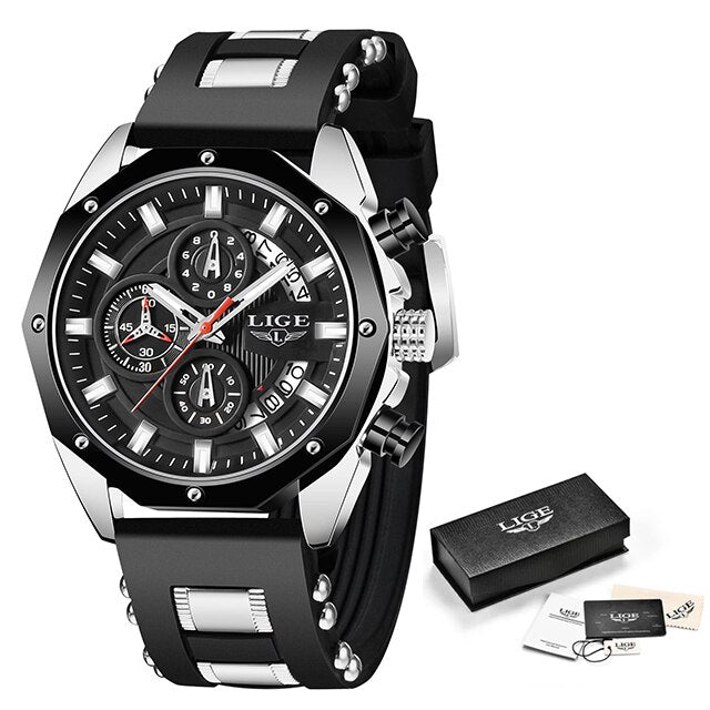Montre Silicone Homme - Sport Chronographe Étanche