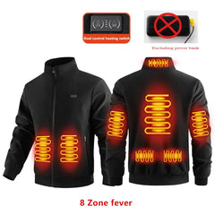 Veste chauffante unisexe en polaire – 8 zones de chauffe