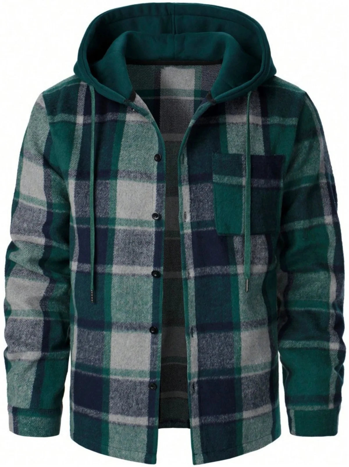 Sweat à capuche polaire homme – Motif à carreaux
