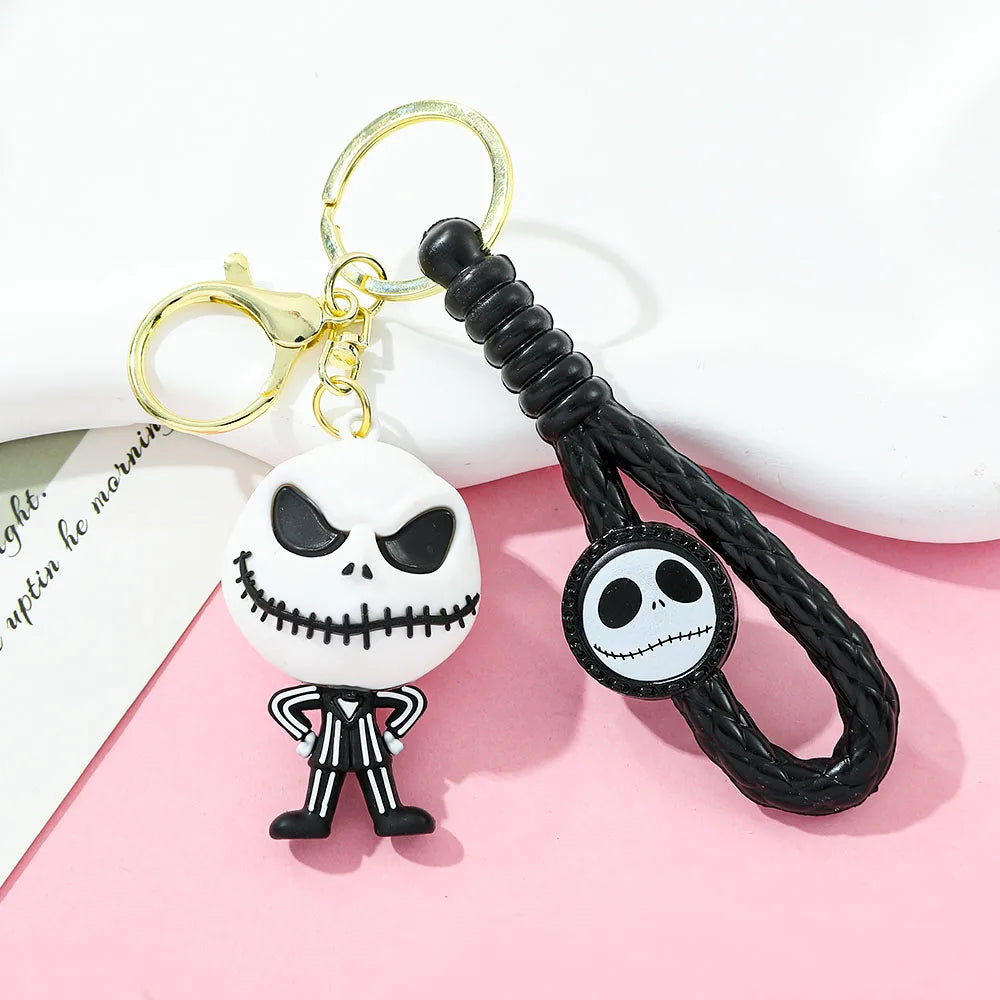Porte-clés le cauchemar avant noël, crâne Sally Jack, film d'horreur d'halloween, bijoux, accessoires de sac à dos, porte-clés, cadeaux