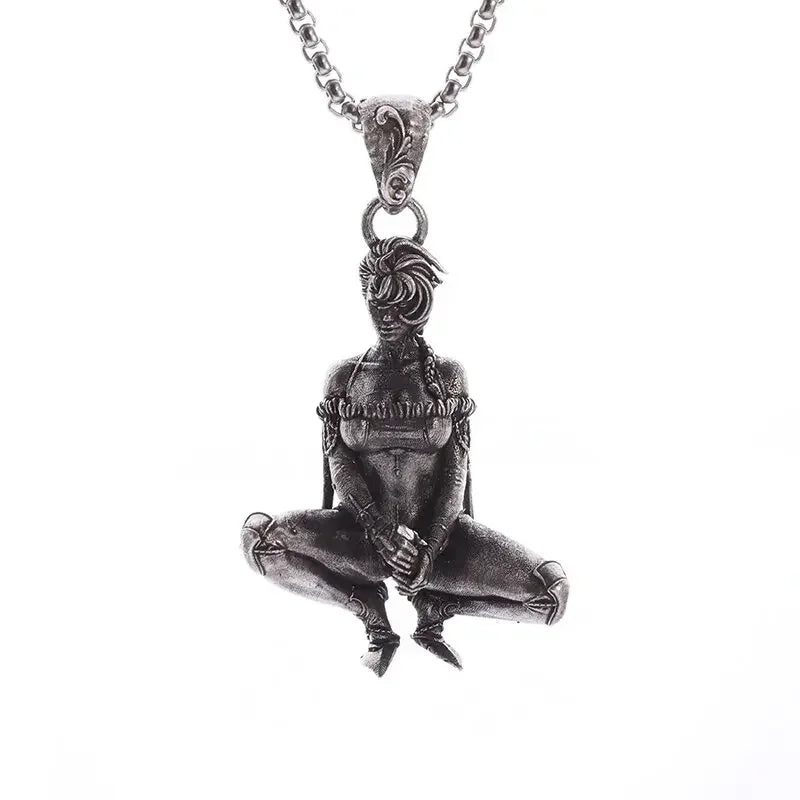 Collier Pendentif Faux de la Mort - Bijou Gothique Enfer