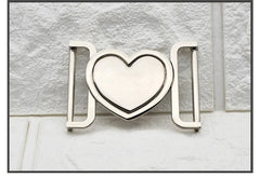 Metal Alloy Heart Buckle Gold Sliver Black Decorative Belt Buckle 40mm Fastener for Coats Leather Craft Backpack Strap Webbing