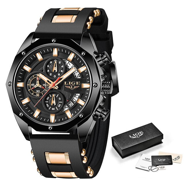 Montre Silicone Homme - Sport Chronographe Étanche