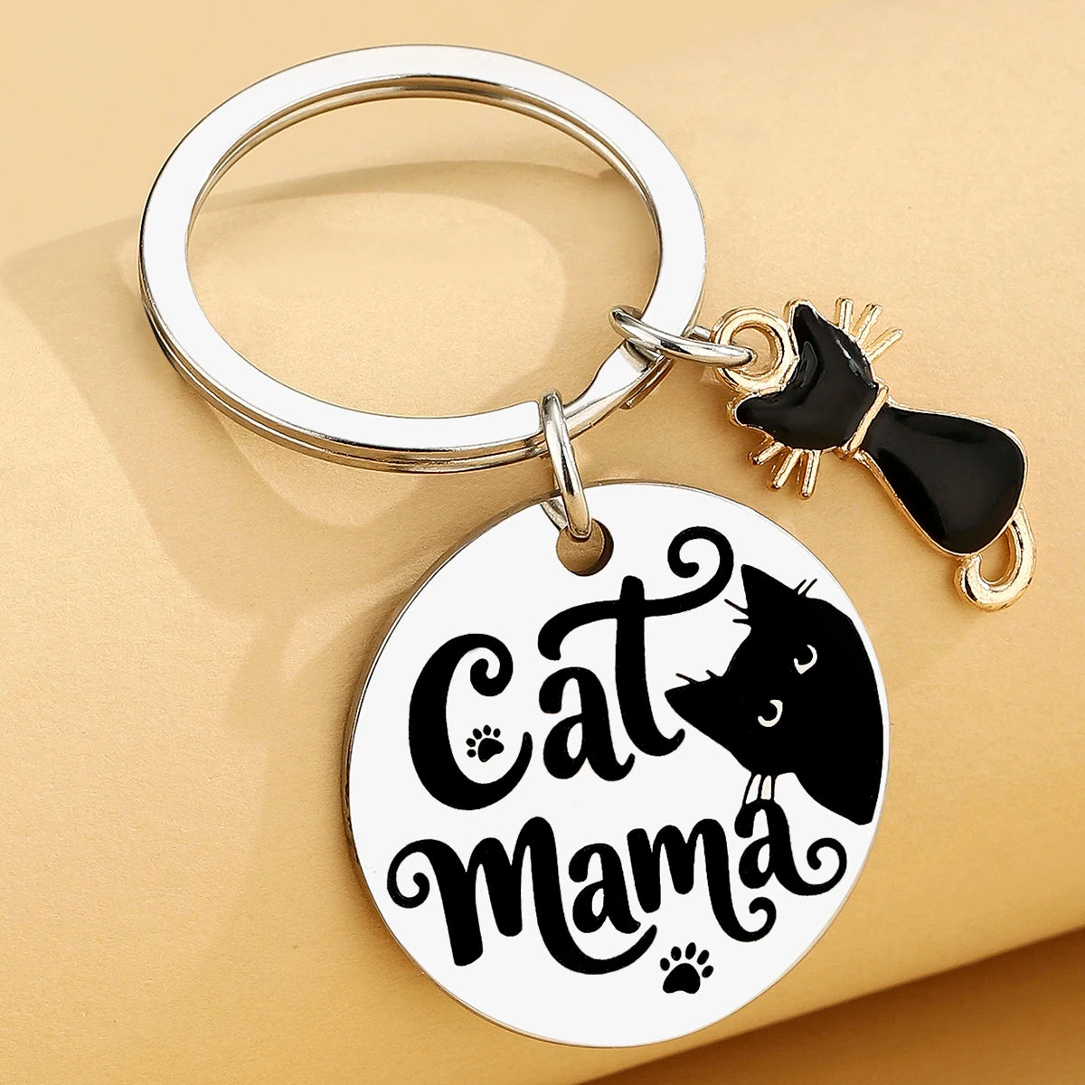 Porte-Clés Chat Noir Humour - Cadeau Anniversaire Maman Chat
