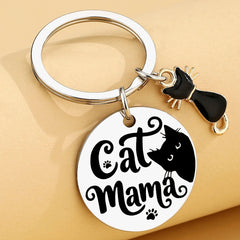 Chat maman cadeaux pour femmes anniversaire Unique chats noirs amant cadeau pour femmes filles drôle Halloween chat dame porte-clés cadeau