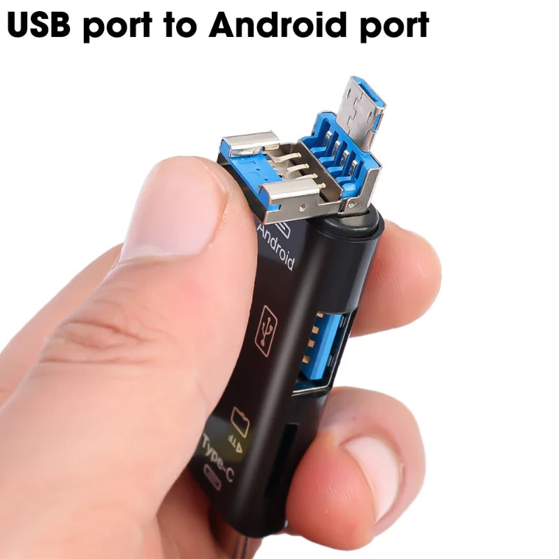 5 In 1 Multifunction OTG Micro Reader Flash Drive Smart Memory Card Reader Type C Cardreader USB 2.0 for USB Micro SD Adapte