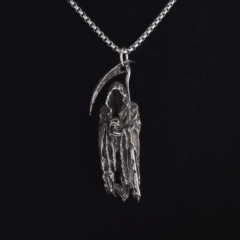 Collier Pendentif Faux de la Mort - Bijou Gothique Enfer