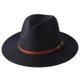 56-58-59-60CM New Natural Panama Soft Shaped Straw Hat Summer Women/Men Wide Brim Beach Sun Cap UV Protection Fedora Hat