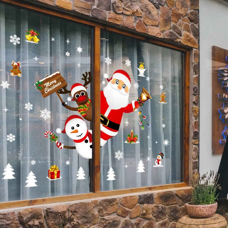 Stickers Vitrine Noël - Décoration Fenêtre Maison Enfant