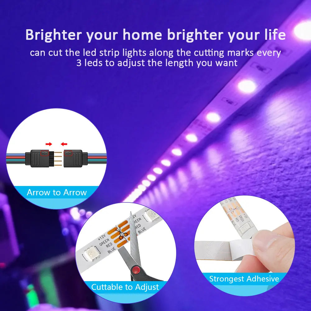 Ruban LED RGB 5050 synchronisation musique avec micro intégré