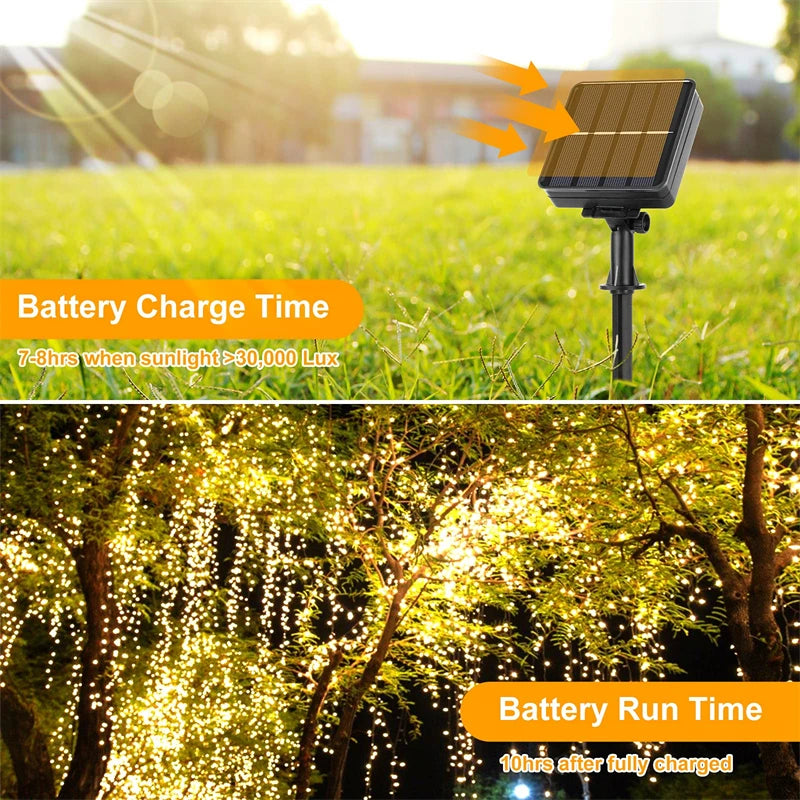 Guirlande Solaire LED 7-32m Étanche - Jardin Fête Noël