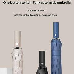 Parapluie 24 Sofia renforcé pour hommes et femmes, protection solaire anti-UV, pour le bain d'affaires, résistant au vent et durable