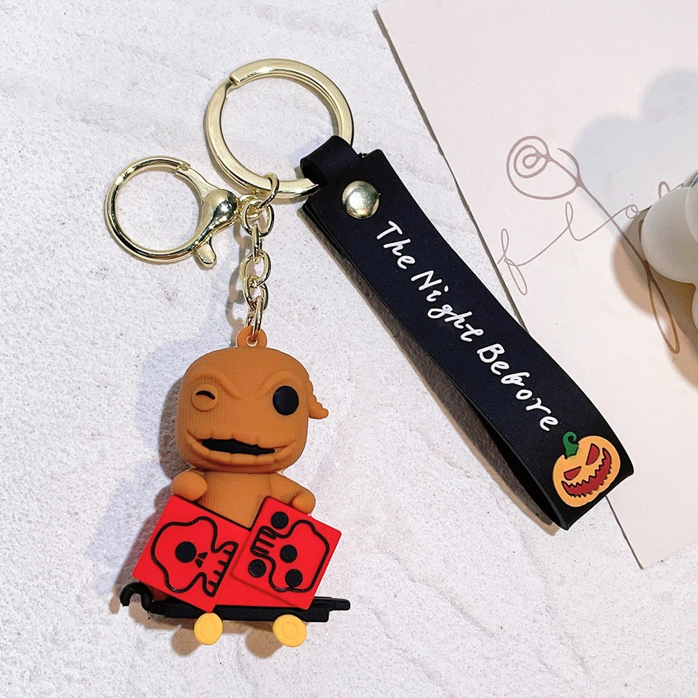 Porte-clés le cauchemar avant noël, crâne Sally Jack, film d'horreur d'halloween, bijoux, accessoires de sac à dos, porte-clés, cadeaux