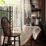 Europe Embroidered Lace Sheers Curtains for Living Room Window Treatments Luxury Tulle Bedroom Screen Drapes Panels
